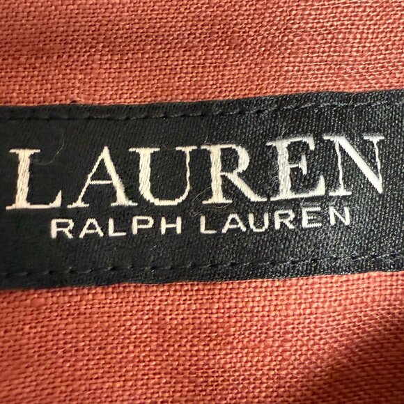EUC Women's RALPH LAUREN Relaxed Fit Linen Roll Tab-Sleeve Shirt | Size L - Picture 9 of 13